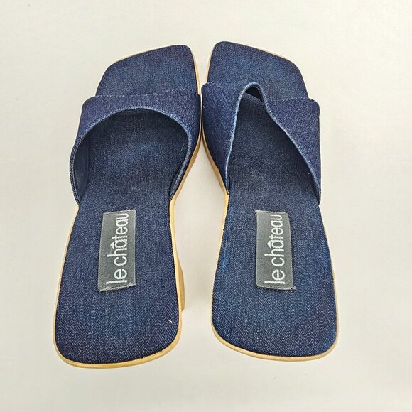 Le Chateau Women's Platform Chunky Heel Jean Slip On, Size 6 - Picture 5 of 14